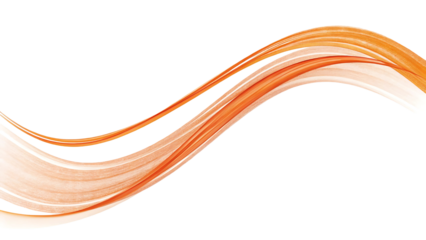 Thin Hand-Drawn Orange Wave Line PNG