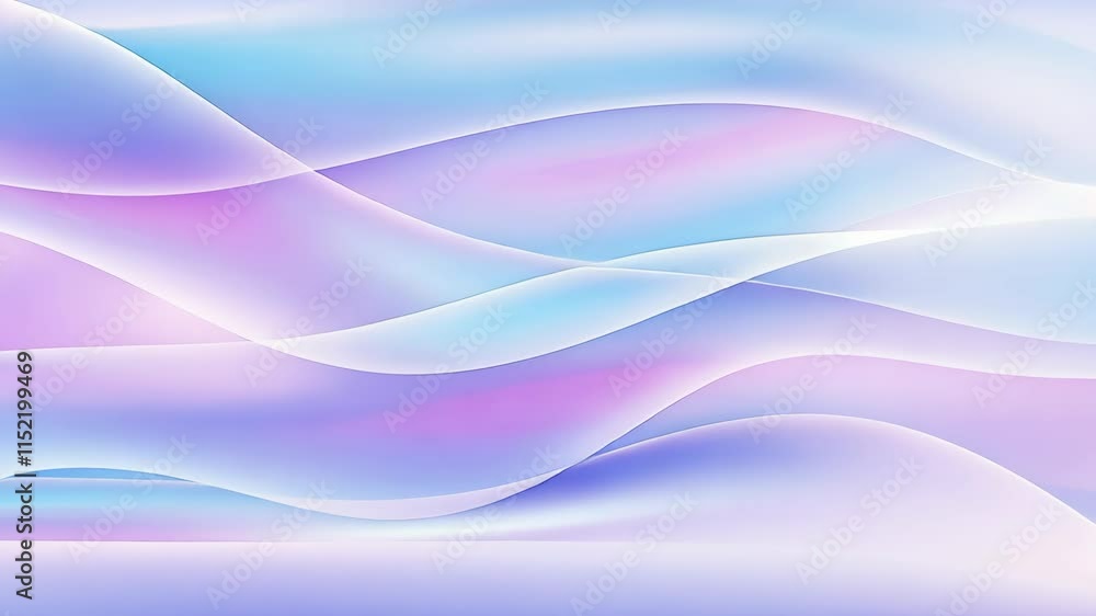 Poster purple and light blue pastel gradient curves in a fluid motion. dynamic liquid shapes with neon geom