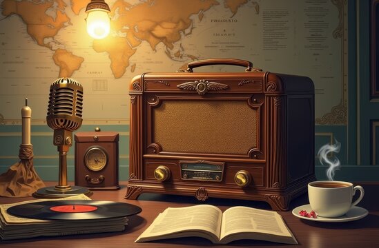 world radio day creative design. international radio day creative design. Radio day creative design Illustration, radio day template