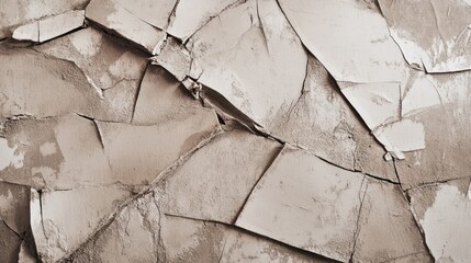 A close-up of cracked, peeling paint on a surface, showcasing texture and decay.