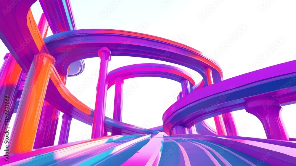 Poster Vibrant 3D Style Project with Colorful Elements