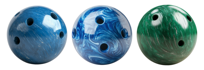 Collection of Colorful Bowling Balls on Transparent Background