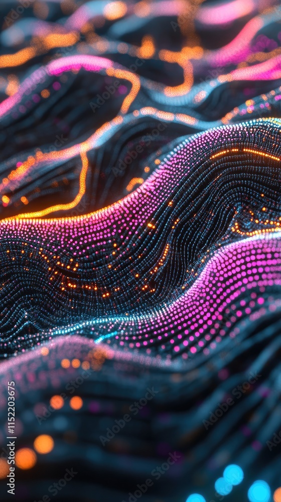 Aufkleber abstract digital waves with vibrant colors representing data and technology.