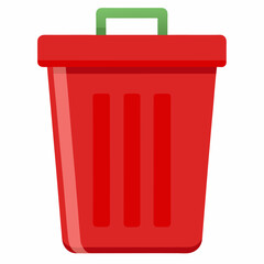 trash can with handle on white background