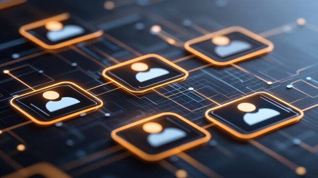 Intricate abstract closeup, black and orange texture interplay in modern design