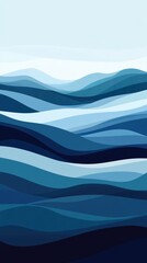 Fototapeta premium Abstract Blue Wave Pattern Landscape Design