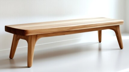 Modern Wooden Bench Design - Simple, elegant, minimalist, natural wood, sturdy seating.