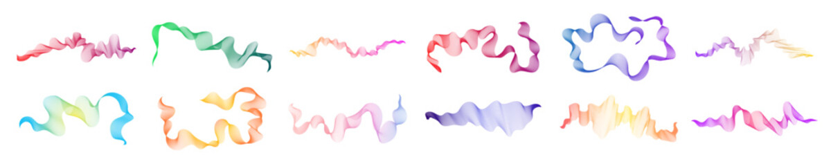 Set of abstract backdrops with multicolor waves