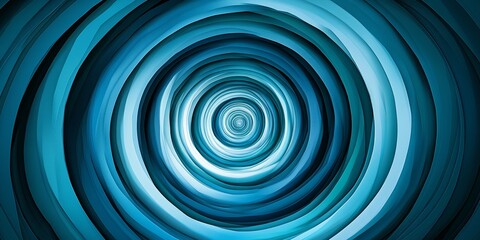 Obraz premium Abstract Blue Swirl Background Circular Concentric Spiral Design