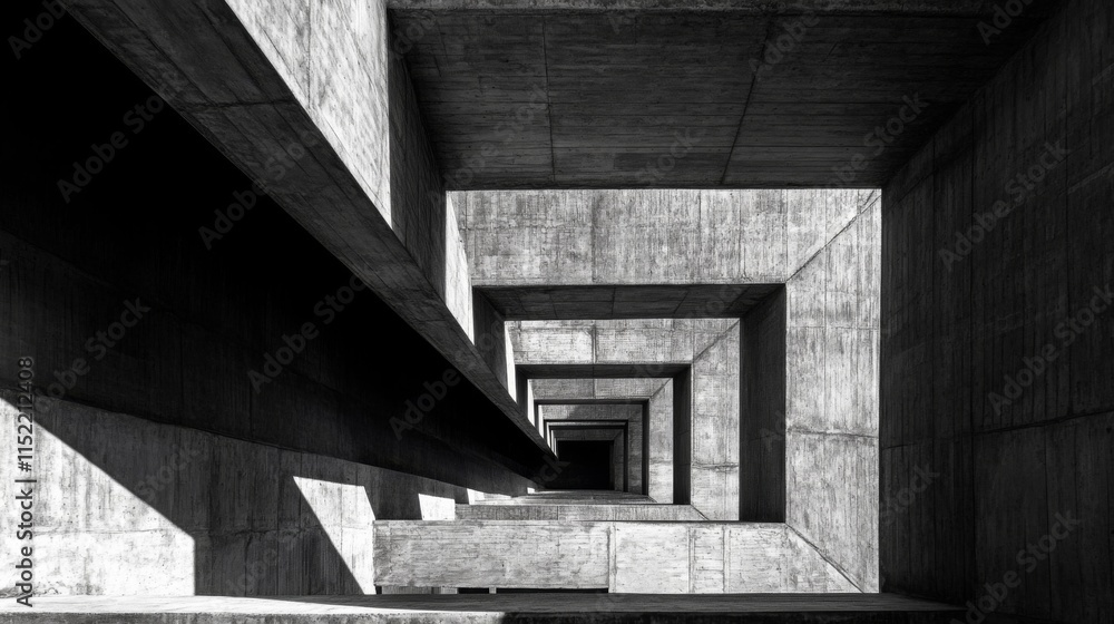 Poster Geometric Architecture Emphasizing Simplicity and Light