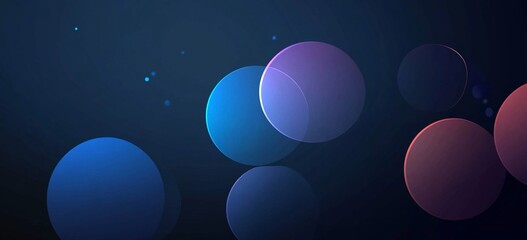 Abstract Blue Pink Red Circles Dark Background Wallpaper
