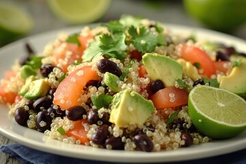 Delicious Quinoa Salad with Avocado Black Beans and Tomatoes