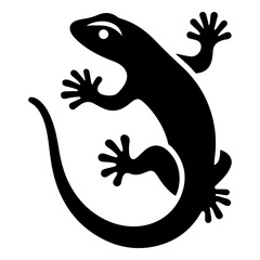 Simple Black Silhouette of a Lizard