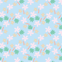 Flower pattern, Ditsy floral seamless pattern. Small little flower pattern background. Repeat pattern. Ditsy print. Liberty style. Tiny flower seamless design. Ditsy floral for fashion, texture
