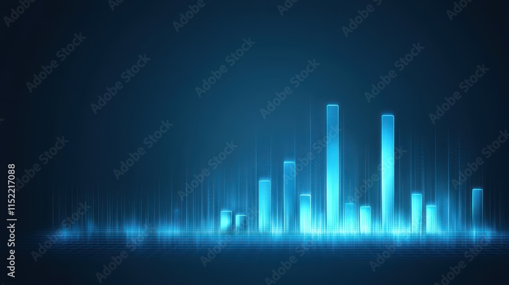 Poster abstract technology background with glowing blue lines, futuristic and dynamic design