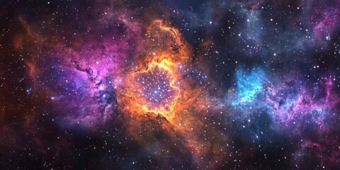 Fototapeta premium Stunning 360-Degree HDRI Space Nebula Panorama