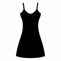 Black Slip Dress Silhouette Vector