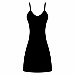 Black Slip Dress Silhouette Vector