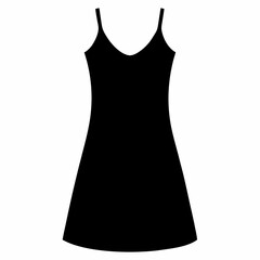 Black Slip Dress Silhouette Vector