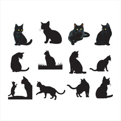 Cat Silhouette Vector Illustration