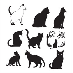 Cat Silhouette Vector Illustration