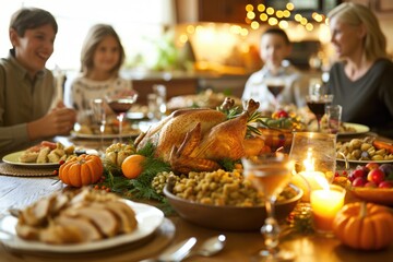 Fototapeta premium Thanksgiving Celebration: Family Fun with Kids' Craft Projects