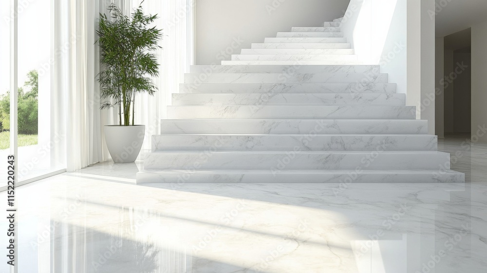 Poster spacious architecture emphasizing natural light and design