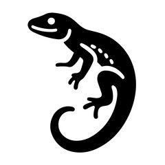 Simple Black Silhouette of a Lizard