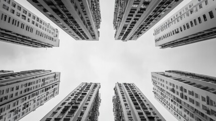 Obraz premium Urban Symmetry in High-Contrast Architectural Patterns