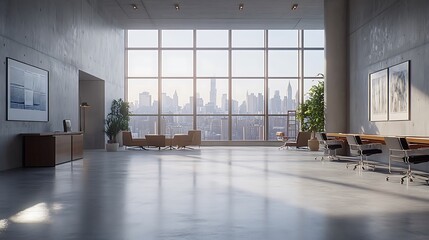 Obraz premium White empty wall in a modern open space office