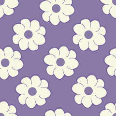Beautiful little flower pattern on purple background. Sweet flower pattern is perfect for dress.