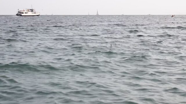 the surface of the sea. boats and yachts