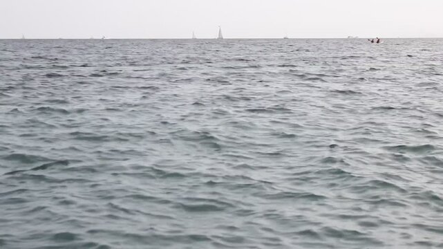 the surface of the sea. boats and yachts