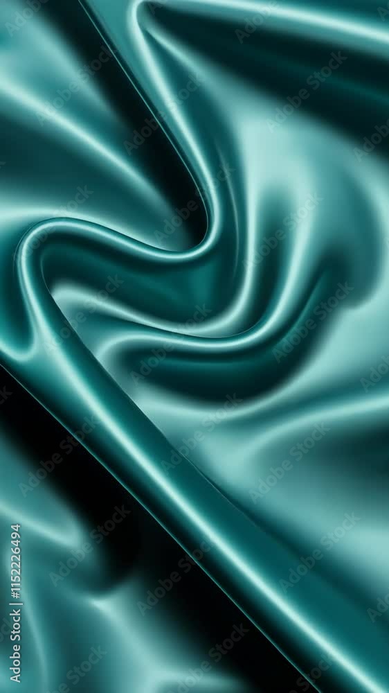 Poster satin fabric in deep teal color, showcasing smooth texture and elegant drape suitable for various de