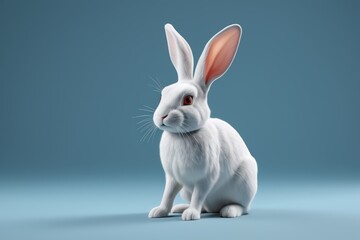 Obraz premium a close up of a white rabbit with a red eye