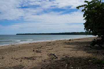 Cahuita, Costa Rica - November 16, 2024 - the Cahuita National Park - beach, forest and colorful marine life