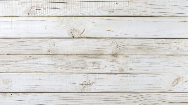 White Wood Texture Background with Copy Space. Top View of Wooden Plank Table for Design