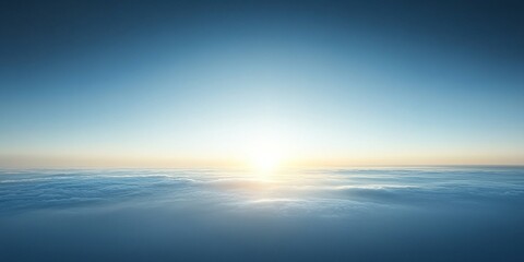 Obraz premium Serene Sunset Above Cloudscape Aerial View Peaceful Sky