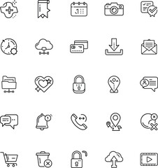 Line Icons Cloud, Time, Security, Location, Communication, Shopping, Payment