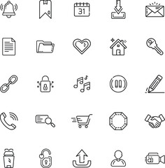 Universal Line Icons Notifications, Security, Multimedia, and More