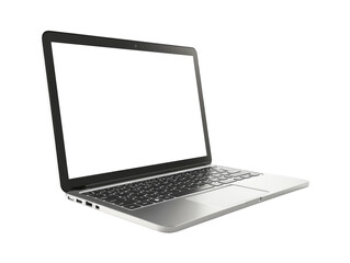 Fototapeta premium Laptop with 3D Graph Displayed on Screen in Transparent Background
