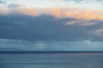 Sunrise over the Atlantic ocean in Funchal, Madeira