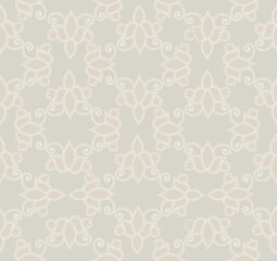 Arabesque floral seamless pattern. Flourish ornamental texture in damask asian style.