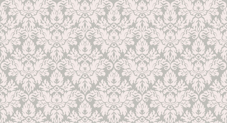 Seamless floral ornamental  pattern. Abstract organic shapes ornament. Retro flourish background. Baroque template for design.