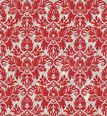 Seamless floral ornamental  pattern. Abstract organic shapes ornament. Retro flourish background. Baroque template for design.