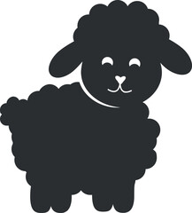 Cute Cartoon Sheep Vector Illustration