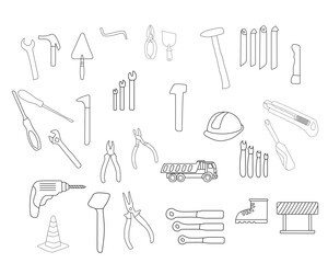 Construction tools vector collection is a valuable resource.Llike drills, saws, and levels.These tools are designed to help users identify, understand, and effectively communicate about the equipment.