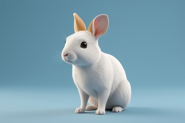 Obraz premium a close up of a white rabbit with a yellow crown on its head