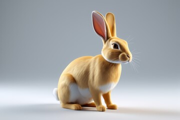 Obraz premium a close up of a rabbit sitting on a white surface