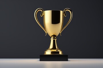 a close up of a golden trophy on a table